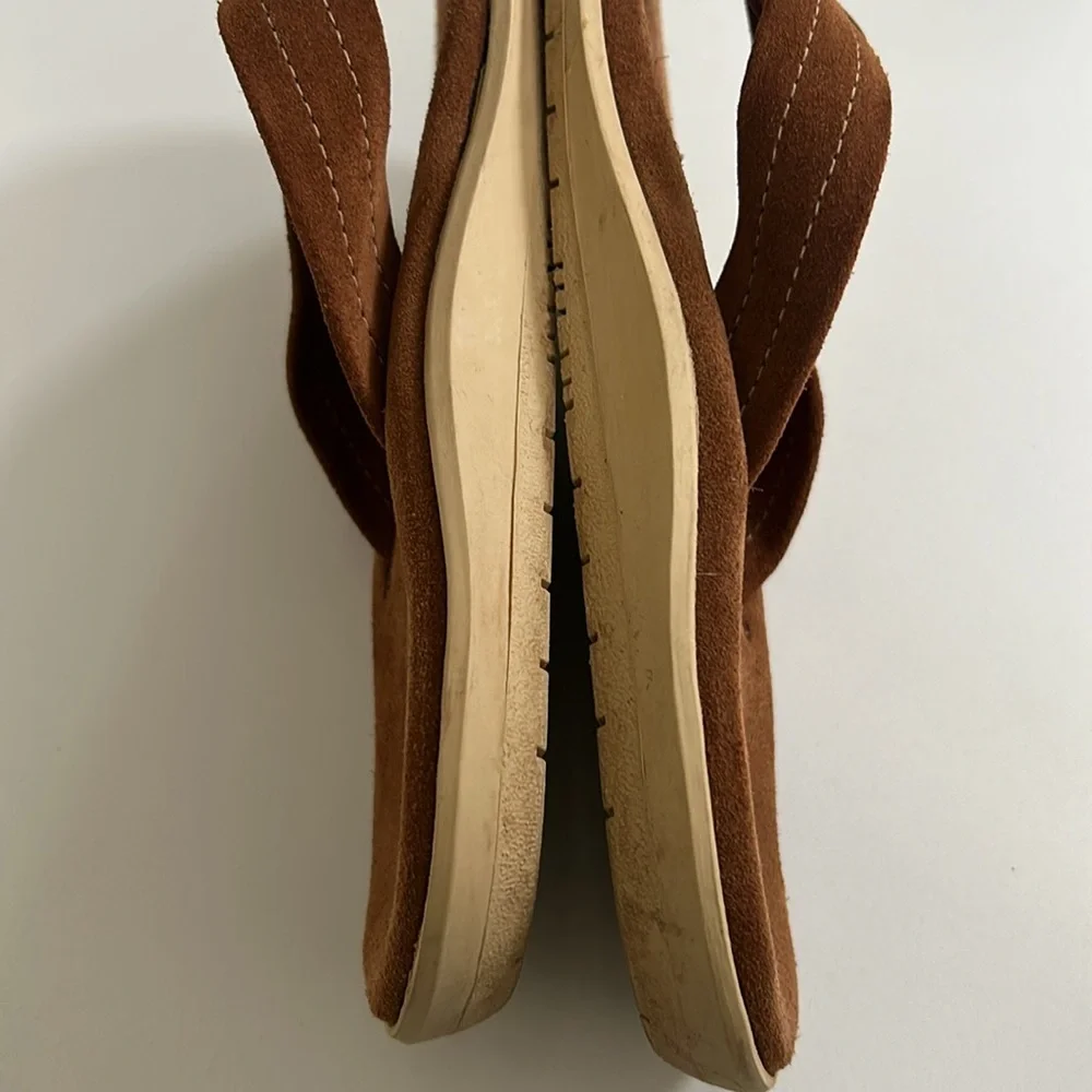 Island Slipper Ultimate Suede Flip Flop Sandals Brown Cognac Color Mens Size 8